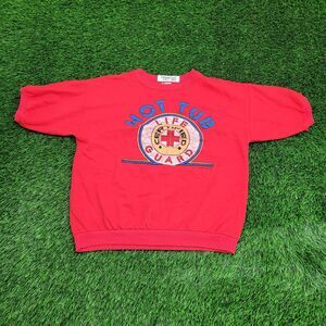 Vintage 80s Lifeguard Hot-Tub Sweatshirt Womens XL 21x22 Red